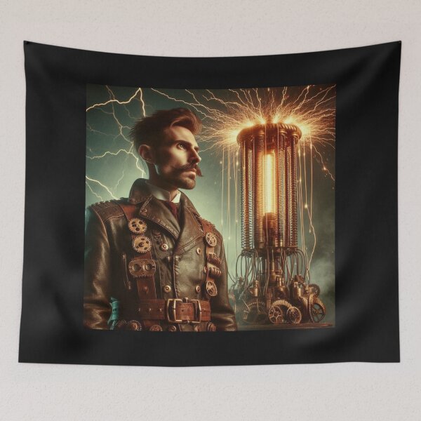Item preview, Steampunk nikola tesla designed and sold by sevenmountains.