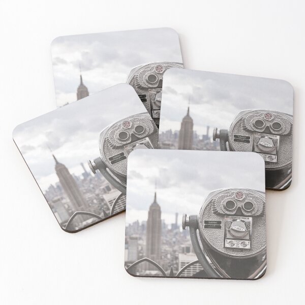 Item preview, New York, USA I Manhattan skyline in grey, black and white of Manhattan view from Rockefeller center building rooftop on the vastness of the Big Apple in an apocalyptic atmosphere moody aesthetic designed and sold by Julie Travel Photography.