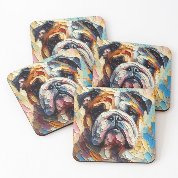 Item preview, Bulldog Impasto Painting designed and sold by PetPaletteCards.