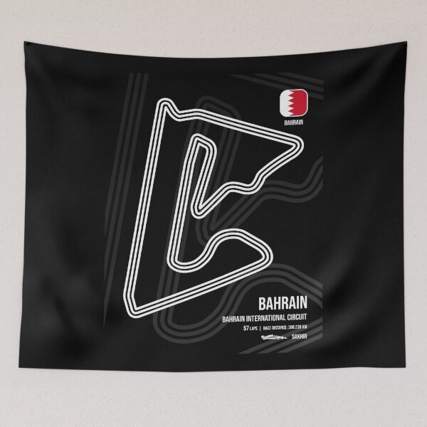 Item preview, Bahrain Race Track (B&W) designed and sold by Mariel  Toigo.