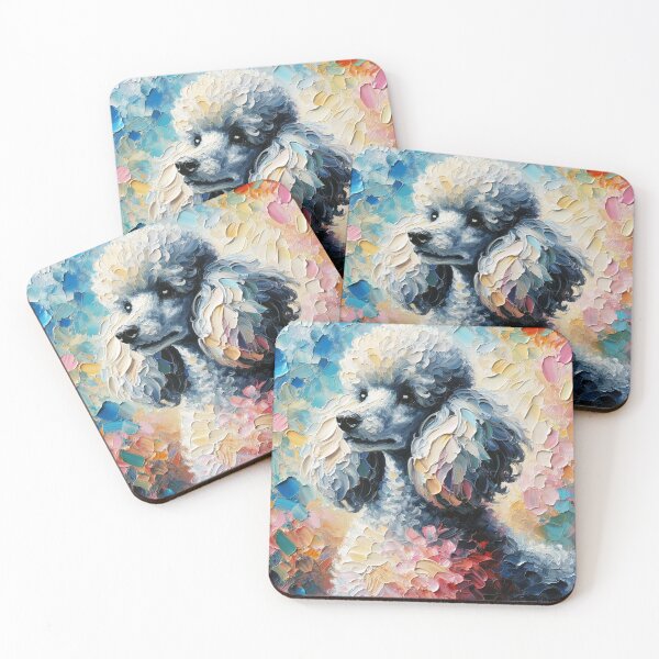 Item preview, Poodle Impasto Painting designed and sold by PetPaletteCards.