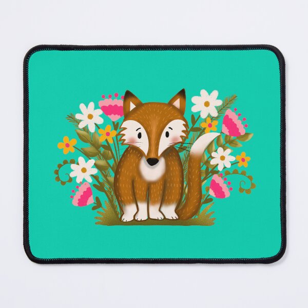 Item preview, flowers and fox (turquoise) designed and sold by HasenKinder.