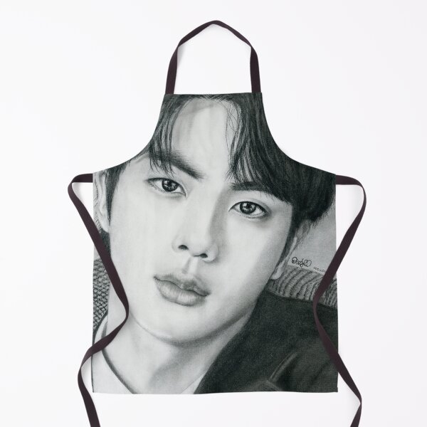 Item preview, BTS JIN Kim Seokjin hand drawn charcoal portrait designed and sold by CloudLily.