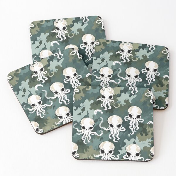 Item preview, The Alien Skully Octopus camouflage print pattern designed and sold by nilver.