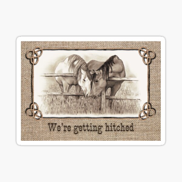 Item preview, Western Wedding Invitation, Horse Couple, We're Getting Hitched, Rustic  designed and sold by JoyfulWhimsy.
