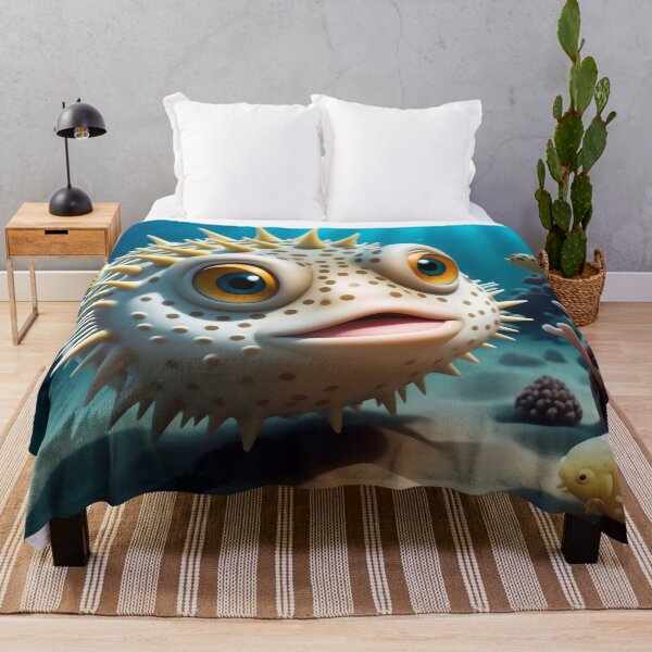 Item preview, Funny Little Spiky Pufferfish In The Ocean designed and sold by TheArtOfPat.