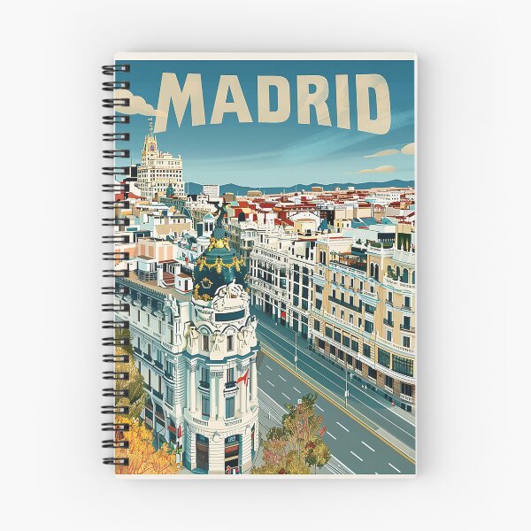 Artikelvorschau, Madrid Retro-Illustration entworfen und verkauft von nomiraclehere.