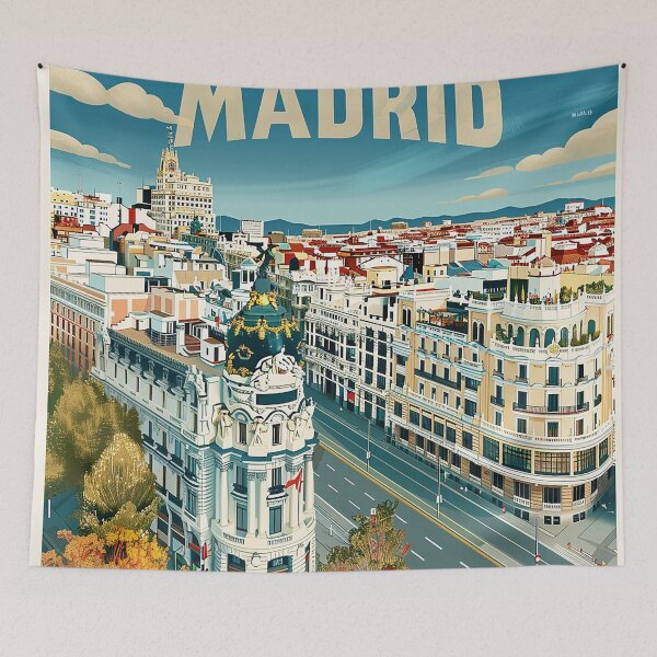 Artikelvorschau, Madrid Retro-Illustration entworfen und verkauft von nomiraclehere.