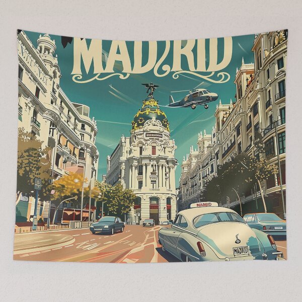 Artikelvorschau, Retro Madrid Illustration entworfen und verkauft von nomiraclehere.
