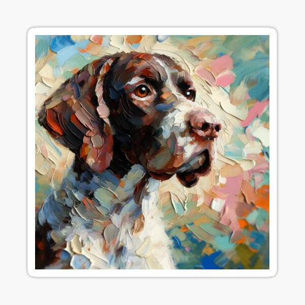 Item preview, German Shorthaired Pointer Impasto Painting designed and sold by PetPaletteCards.