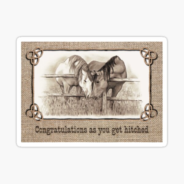 Item preview, Getting Hitched Western Wedding CONGRATULATIONS, Nuzzling HORSES designed and sold by JoyfulWhimsy.