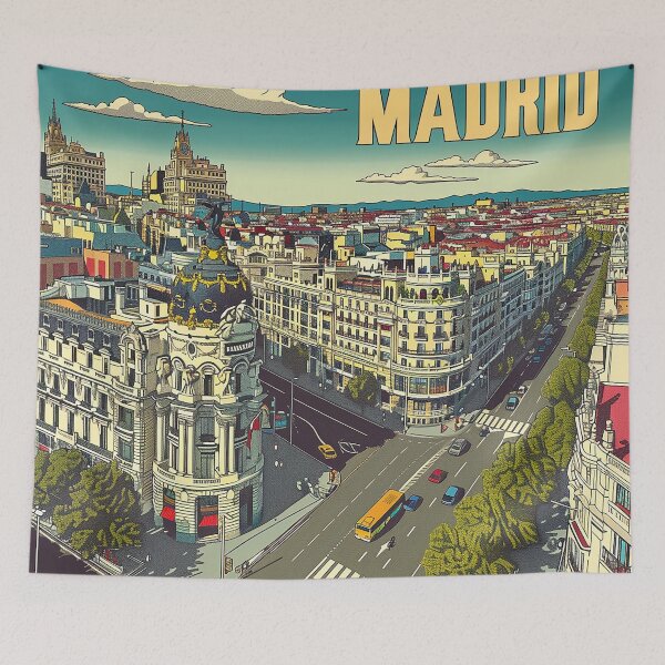 Artikelvorschau, Retro Madrid Illustration entworfen und verkauft von nomiraclehere.