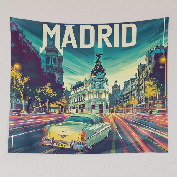 Artikelvorschau, Retro Madrid Illustration entworfen und verkauft von nomiraclehere.
