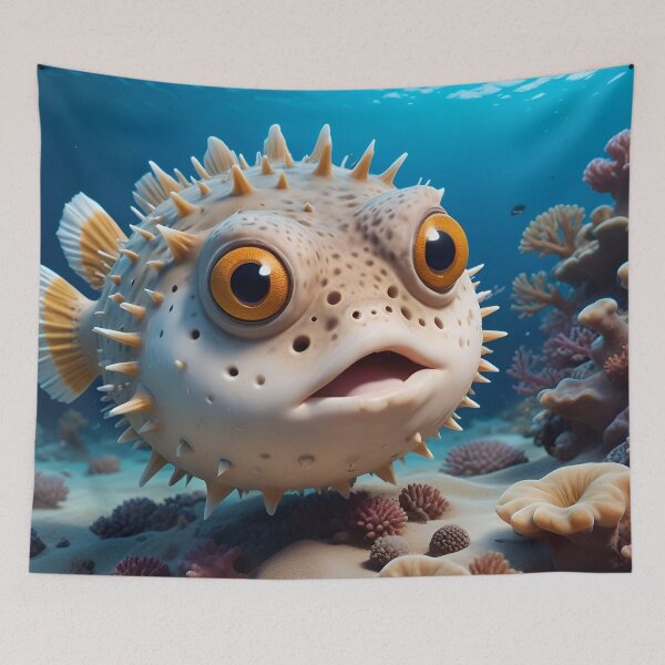 Item preview, Funny Little Spiky Pufferfish In The Ocean designed and sold by TheArtOfPat.