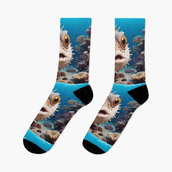 Item preview, Funny Little Spiky Pufferfish In The Ocean designed and sold by TheArtOfPat.