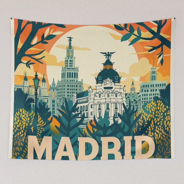 Artikelvorschau, Retro Madrid Illustration entworfen und verkauft von nomiraclehere.