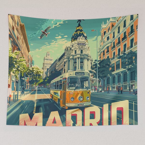 Item preview, Ilustración retro de Madrid designed and sold by nomiraclehere.
