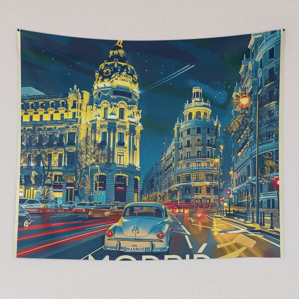 Artikelvorschau, Retro Madrid Illustration entworfen und verkauft von nomiraclehere.