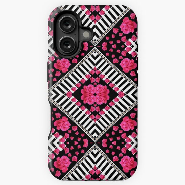 Item preview, ABSTRACT BLACK & WHITE ROSE  PATTERNED ART designed and sold by sharlesart.