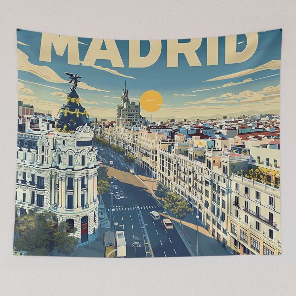 Artikelvorschau, Retro Madrid Illustration entworfen und verkauft von nomiraclehere.