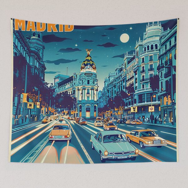 Artikelvorschau, Retro Madrid Illustration entworfen und verkauft von nomiraclehere.