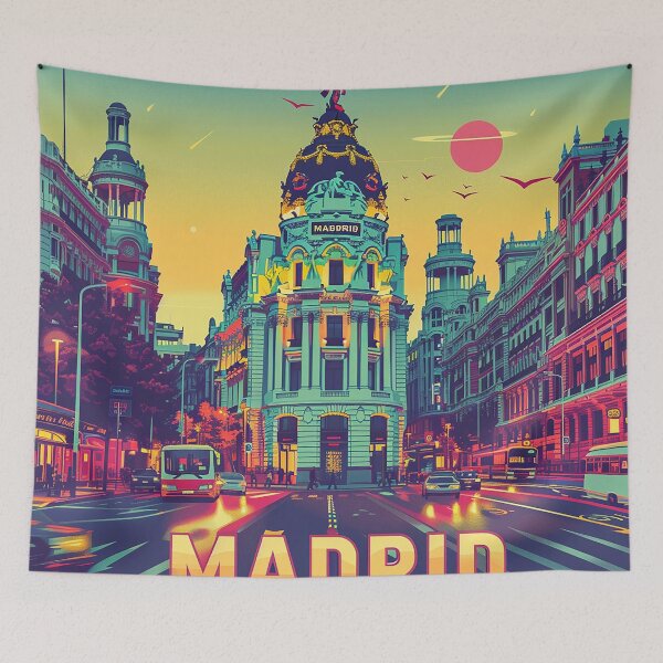 Artikelvorschau, Retro Madrid Illustration entworfen und verkauft von nomiraclehere.