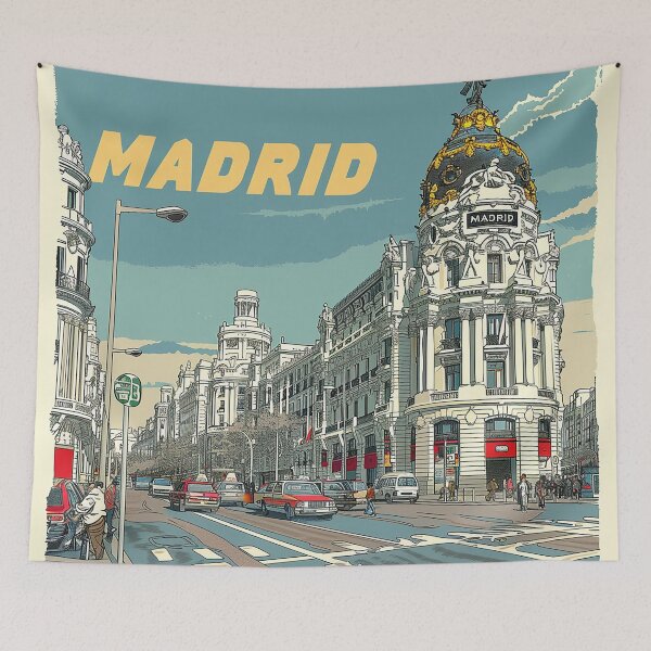 Artikelvorschau, Retro Madrid Illustration entworfen und verkauft von nomiraclehere.