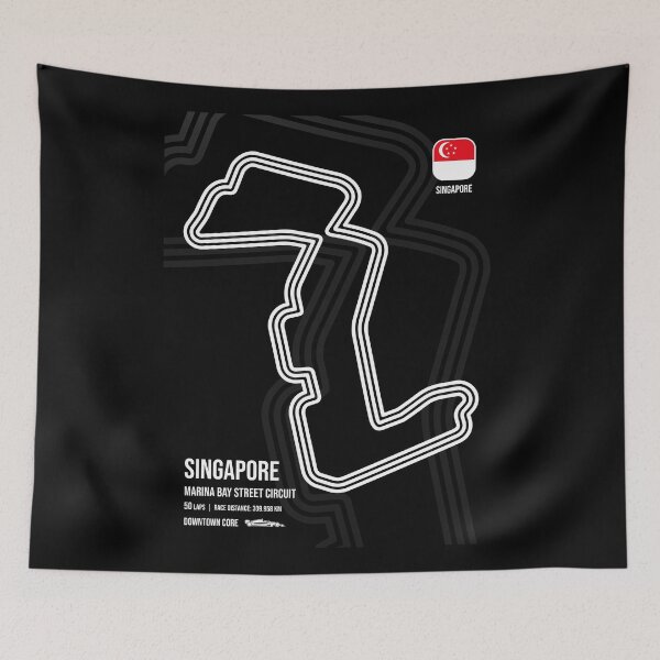 Item preview, Singapore Race Track (B&W) designed and sold by Mariel  Toigo.