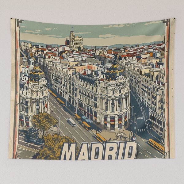 Artikelvorschau, Retro Madrid Illustration entworfen und verkauft von nomiraclehere.