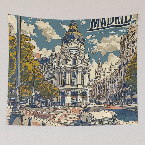 Artikelvorschau, Retro Madrid Illustration entworfen und verkauft von nomiraclehere.