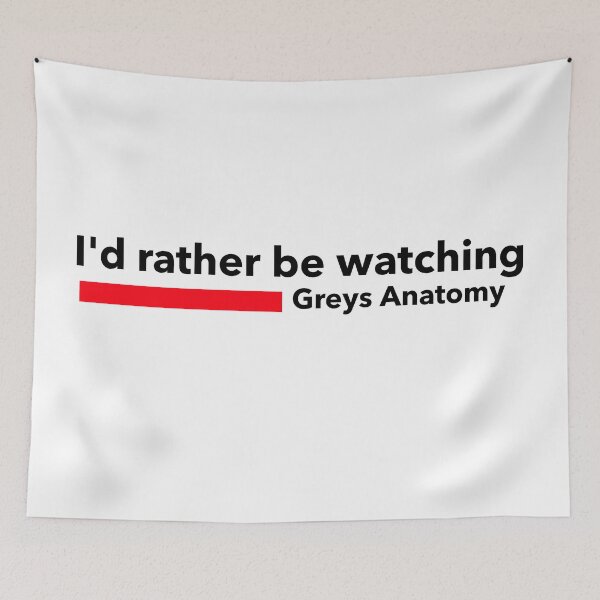 Item preview, I'd Rather Be Watching Greys designed and sold by ZenStitchMotifs.