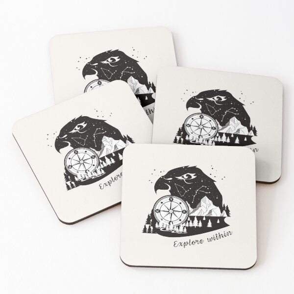 Item preview, Celestial eagle inspirational exploration quote designed and sold by MonochromeEcho.