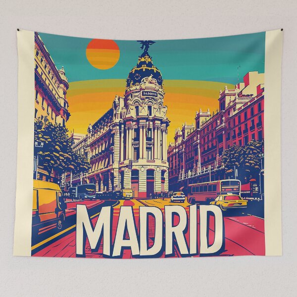 Artikelvorschau, Retro Madrid Illustration entworfen und verkauft von nomiraclehere.