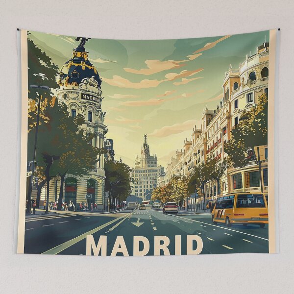 Item preview, Retro Madrid Illustration designed and sold by nomiraclehere.