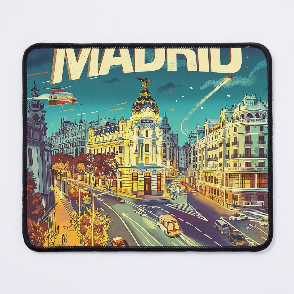 Artikelvorschau, Retro Madrid Illustration entworfen und verkauft von nomiraclehere.