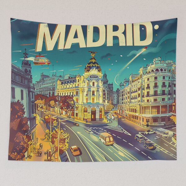 Artikelvorschau, Retro Madrid Illustration entworfen und verkauft von nomiraclehere.