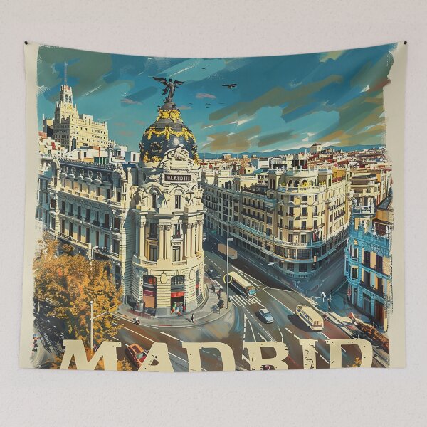 Artikelvorschau, Retro Madrid Illustration entworfen und verkauft von nomiraclehere.