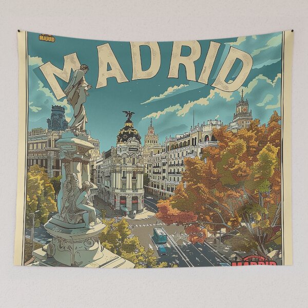 Artikelvorschau, Retro Madrid Illustration entworfen und verkauft von nomiraclehere.