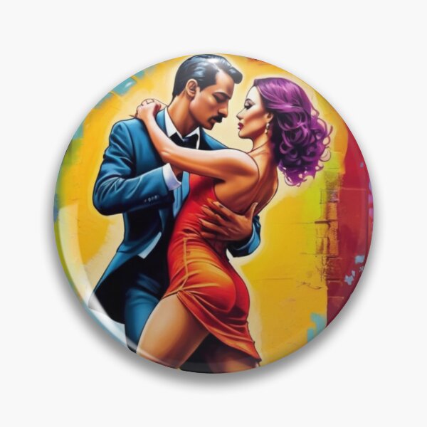 Item preview, Milonga Dance couple vibrant colors designed and sold by La Loca.