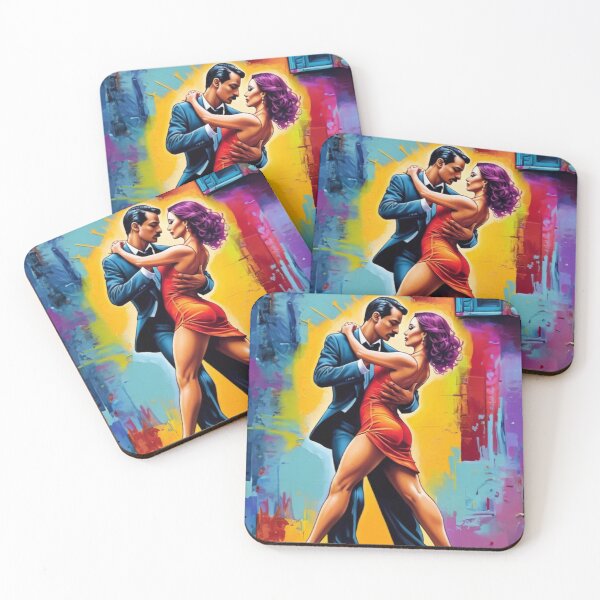 Item preview, Milonga Dance couple vibrant colors designed and sold by La Loca.
