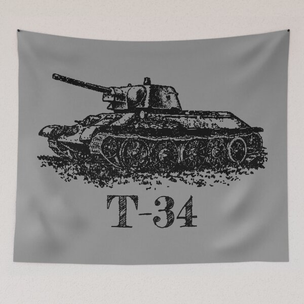 Item preview, T-34 Russian WW2 Tank Sketch designed and sold by MilitaryMart.
