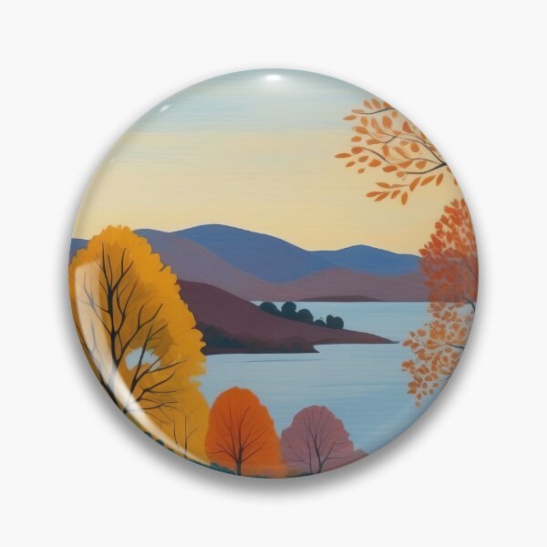 Item preview, Autumn Twilight Peaceful Lake Amidst Colourful Foliage designed and sold by ArtComixHaven.