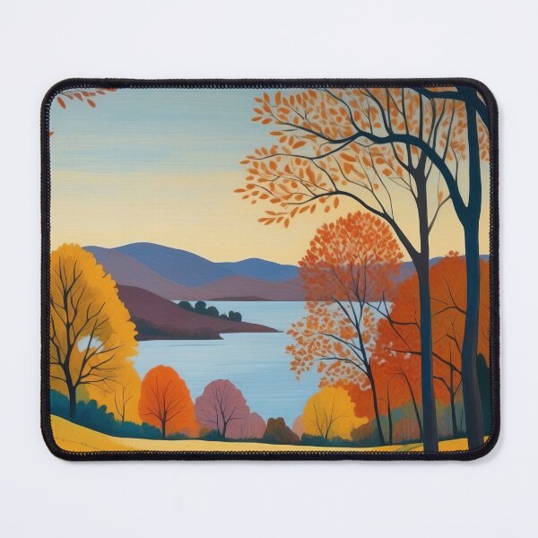 Item preview, Autumn Twilight Peaceful Lake Amidst Colourful Foliage designed and sold by ArtComixHaven.