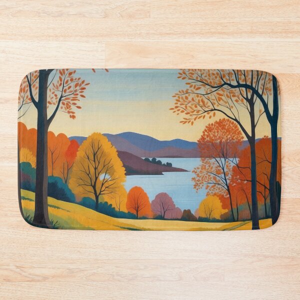 Item preview, Autumn Twilight Peaceful Lake Amidst Colourful Foliage designed and sold by ArtComixHaven.