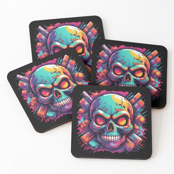 Item preview, Colorful Skull, Cyberpunk, Vaporwave, Street Art designed and sold by Burn-Ego.