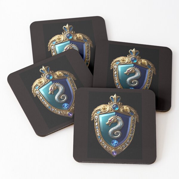 Item preview, Custom Cobalt Indigo Dragon Serpent Coat Of Arms designed and sold by Way Way Cool.