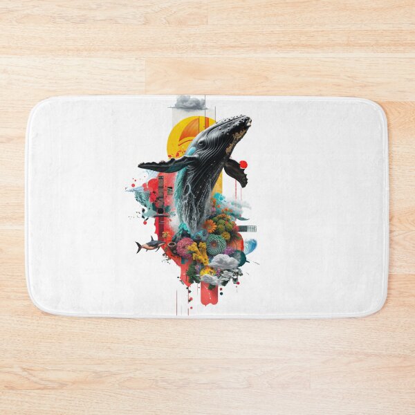Item preview, Collage Wall Art T-shirt Design: Jumping Whale designed and sold by ForeverPrintsOK.