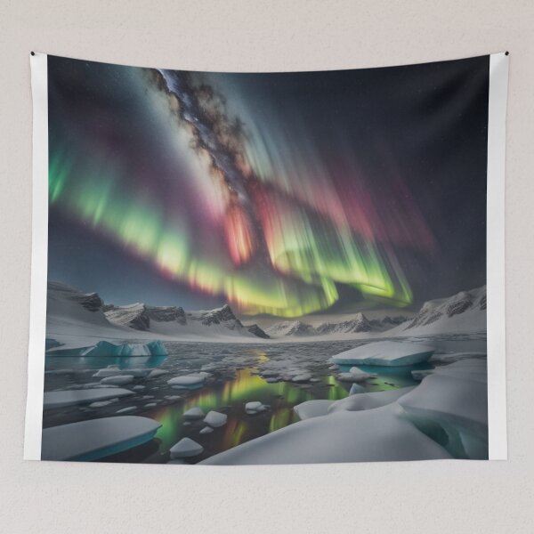 Item preview, Aurora Australis Over Antarctica Wilderness Mesmerizing Milky Way Reflections designed and sold by EnchantedVista.