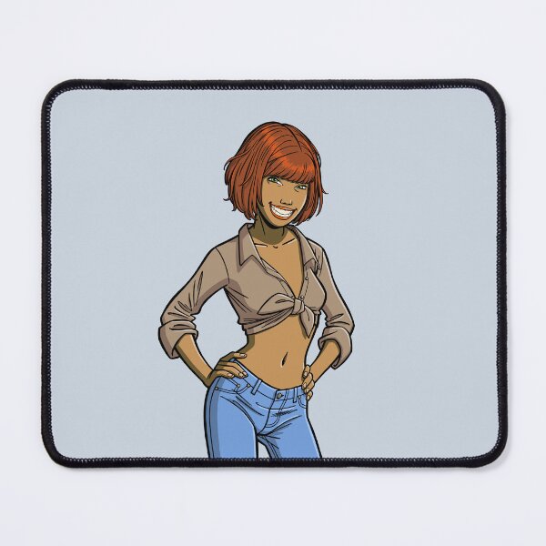 Item preview, CutiePie #120 - Redhead in western shirt and jeans designed and sold by CutiePiesArt.