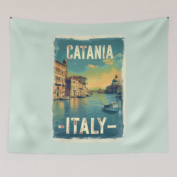 Item preview, A Vintage Travel Illustration of Catania - Italy designed and sold by GoodOldVintage.